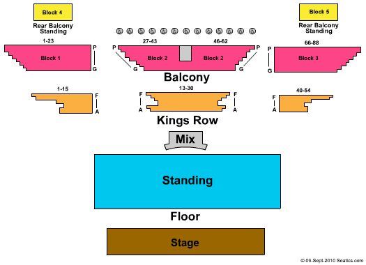 IndigO2 End Stage - GA Seating Chart
